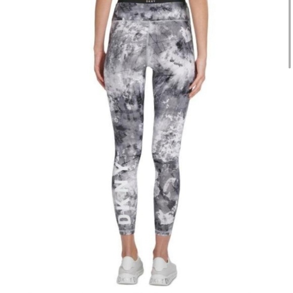 DKNY Womens Cosmos Blue Tie Dye Print 7/8 Length Leggings medium - Picture 1 of 10